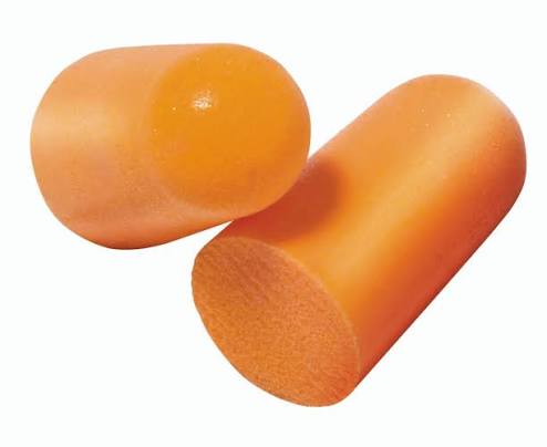 Par de tapones auditivos de espuma naranja
